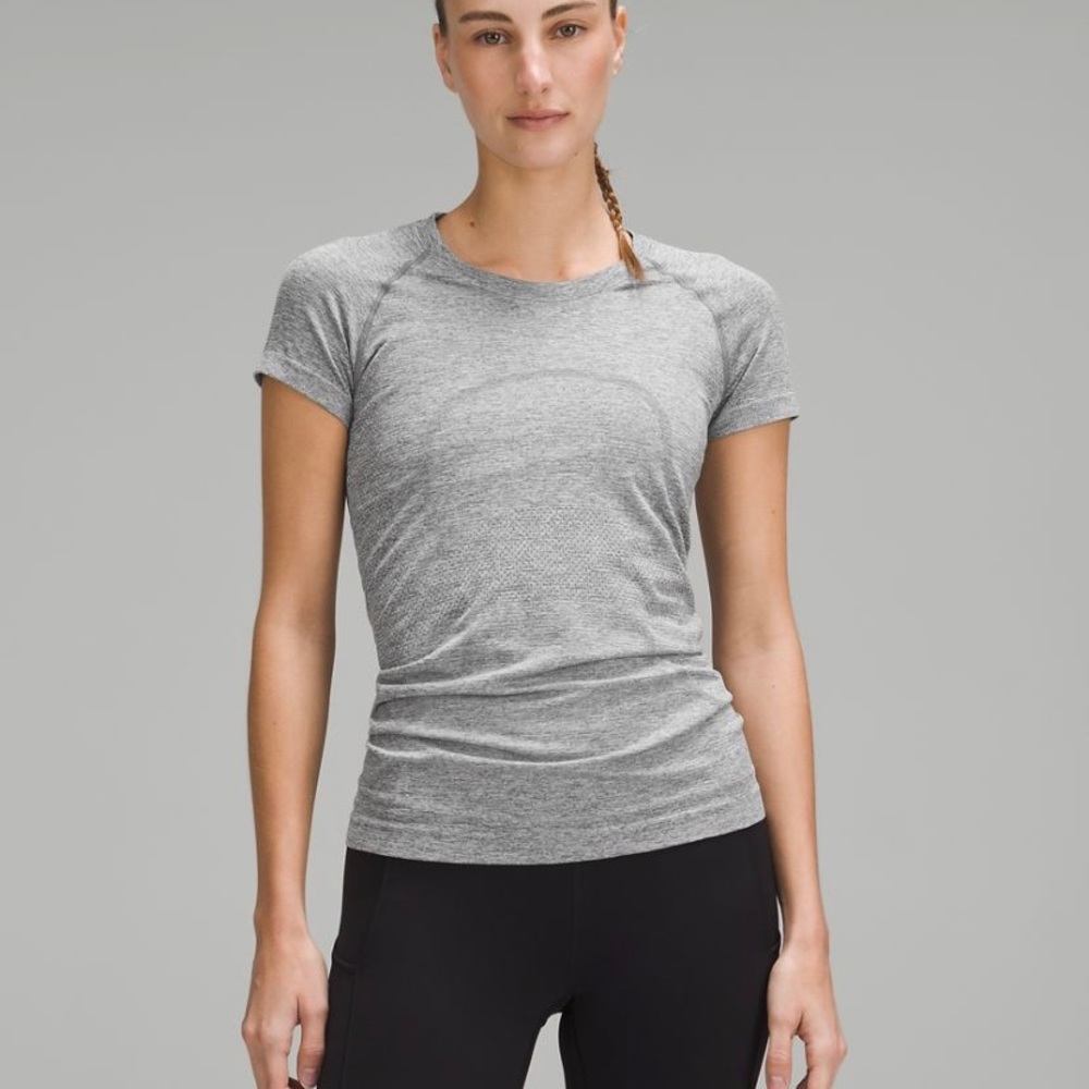 Grey Slate/White Lululemon Athletica Swiftly Tech Short Sleeve Shirt 2.0